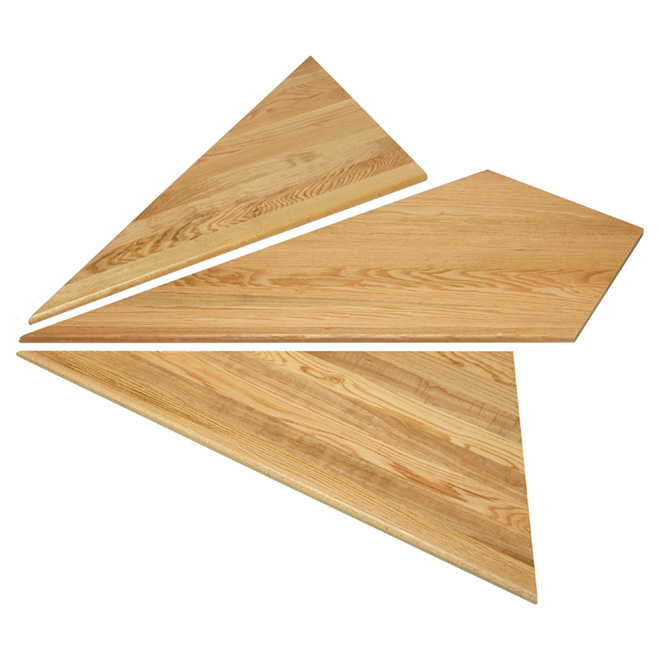 Chidaca Intern Angled Stair Treads - Red-Oak - Natural Finish - 3 Per Pack - 42-in L