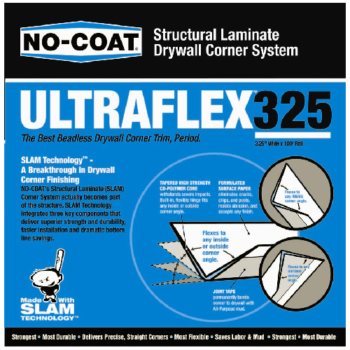 CertainTeed NO-COAT Ultraflex325 Flexible Drywall Corner - 3 1/4-in x 100-ft - 10-Rolls