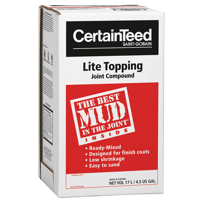 CertainTeed Drywall Joint Compound Lite Topping ReadyMixed 17 L