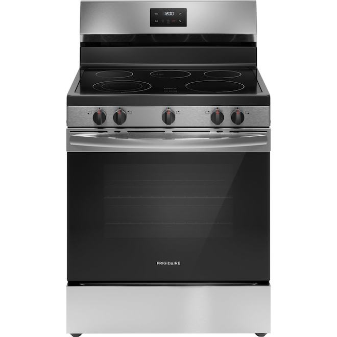 Cuisinière électrique blanche autoportante Frigidaire, surface de cuisson  vitrocéramique 5 éléments, normes CSA, 5,3 pi³ FCRE305CAW