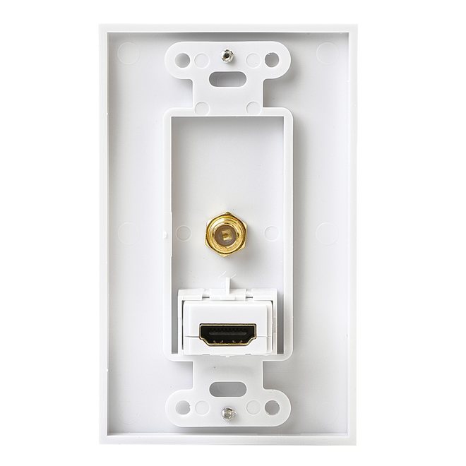 RCA Coaxial and HDMI Cable Wall Plate - White DH202E1V | Réno-Dépôt