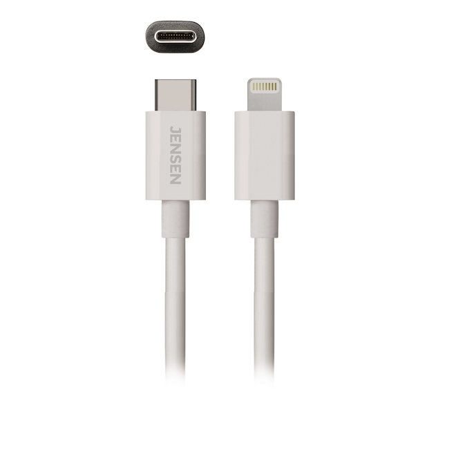 Jensen Usb Type-c To Lightning Connector Cable 6-ft - White Ju832cl6v 