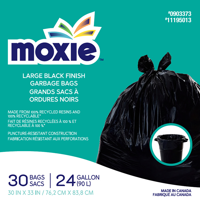 Moxie 40-Pack 39-Gallon Black Outdoor Plastic Lawn and Leaf Trash Bag