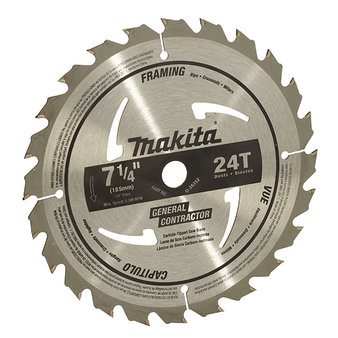 Makita M-Force Circular Saw Blade - Carbide-tipped - 7 1/4-in D - 24 ...