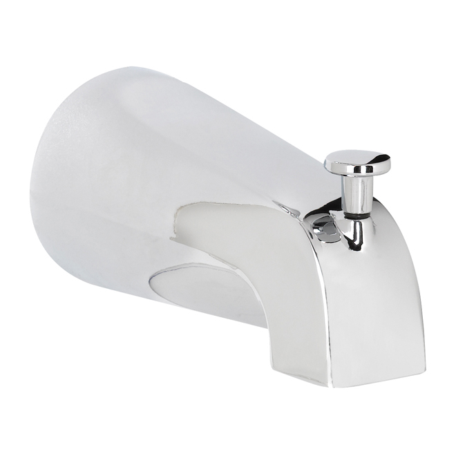 Plumb Pak Bath Spout with Front Diverter - Brushed Nickel - Slide Connection - Fits on 1/2-in Copper Tube