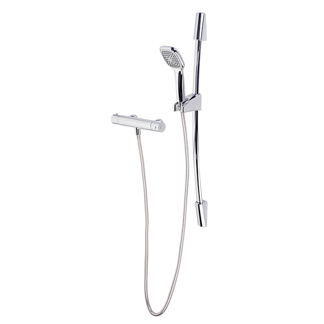 Essential Style Symphony Shower Faucet and Hand Shower with Sliding Bar - Chrome