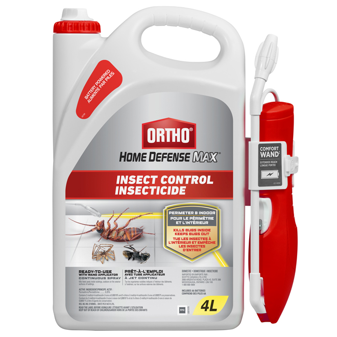 Insecticide liquide en aérosol Home Defense MAX par Ortho prêt à l'emploi avec applicateur, 4 L