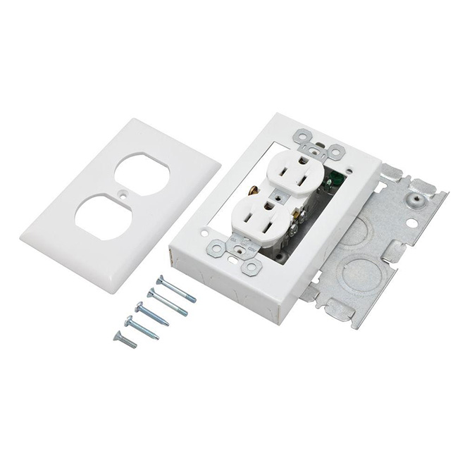 Outlet Box Connector - Metal - White