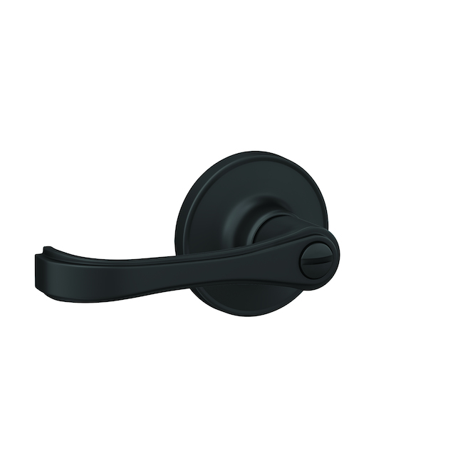 Home Front Ashburn Curved Lever Bed and Bath Lock Matte Black