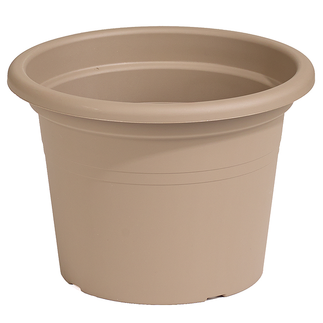 TERAPLAST Plastic Round Planter 8" Brown 01001020406 RénoDépôt