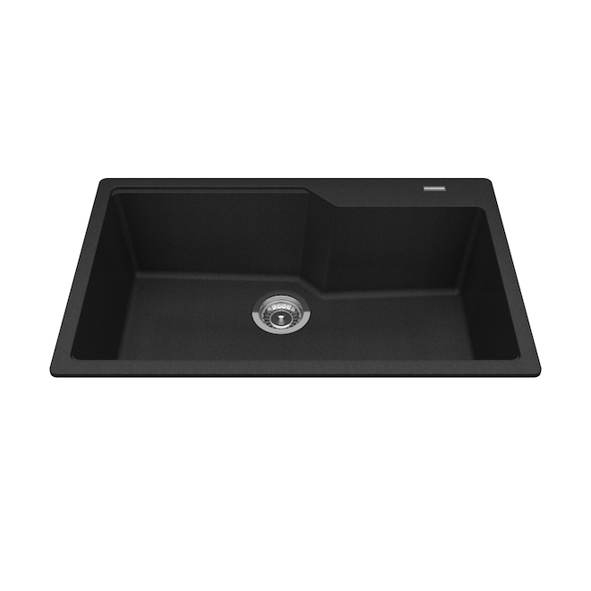 Kindred Kitchen Single Sink - Granite 30.7-in x 19.7-in x 9.06-in Onyx