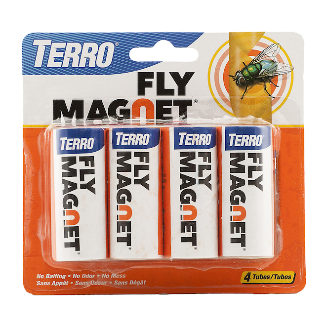 Fly Magnet Fly Sticky Paper Traps - Orange - 4 Pack
