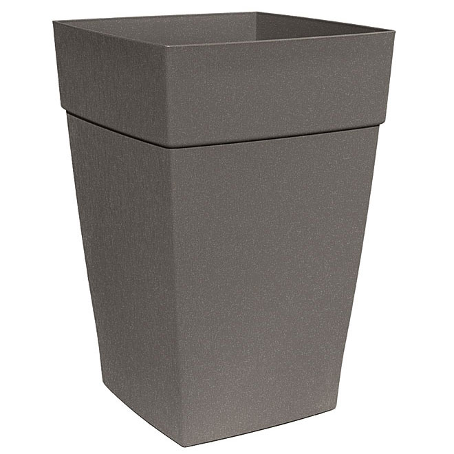 DCN Harmony 16-in Slate Plastic Tall Planter