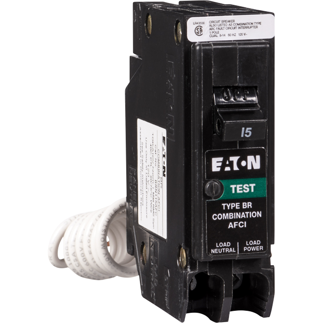 EATON Breaker - BR-Type - 15 A - Black BRN115AFC | Réno-Dépôt