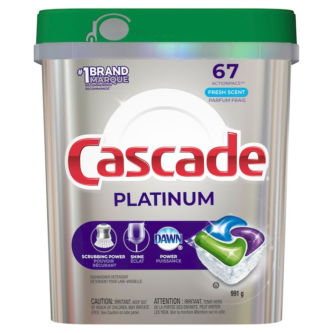 CASCADES Cascade Platinum Fresh Scent Dishwasher Detergent 67 Tablets