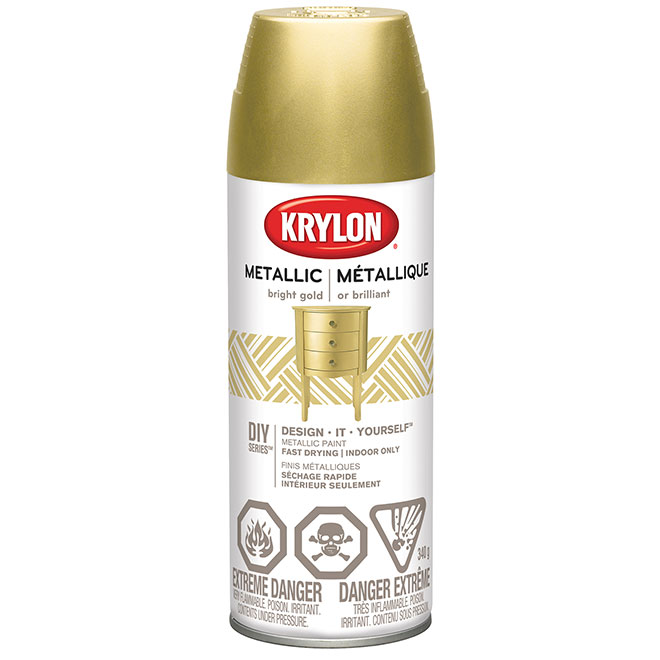 Peinture à huile, Krylon, aérosol, 340 g, or métallique 417060007