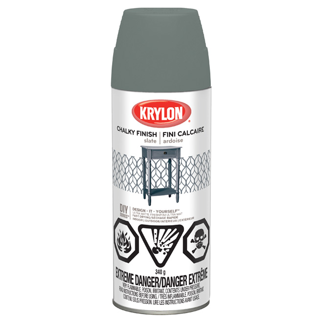Peinture et apprêt, Krylon, aerosol, 340 g, noir mat 427280007
