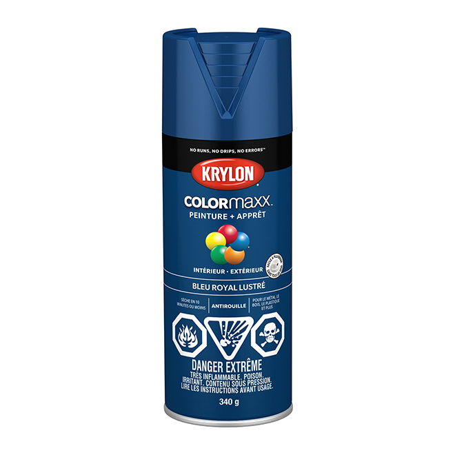 KRYLON Peinture et apprêt COLORmaxx, aérosol, 340 g, bleu royal 455350007 RénoDépôt