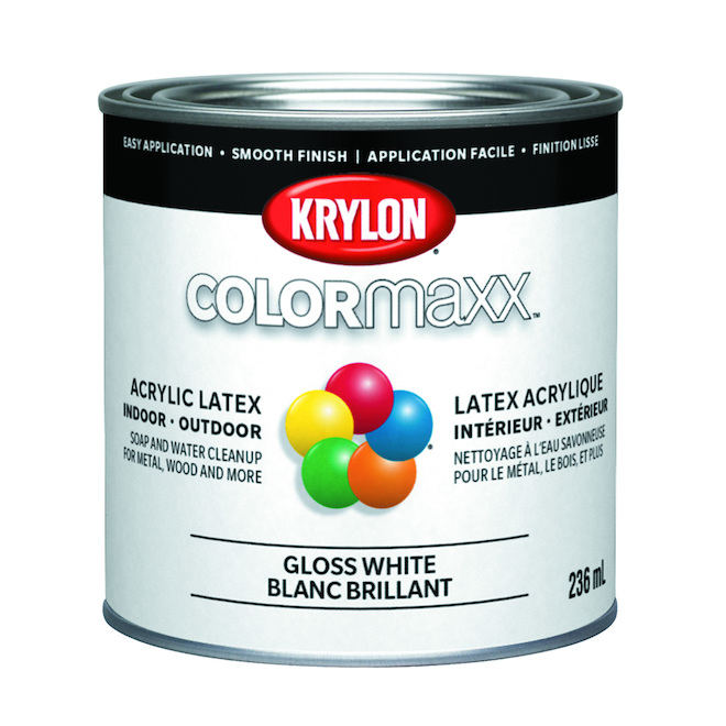 KRYLON COLORmaxx WaterBased Gloss White Interior/Exterior Enamel Paint
