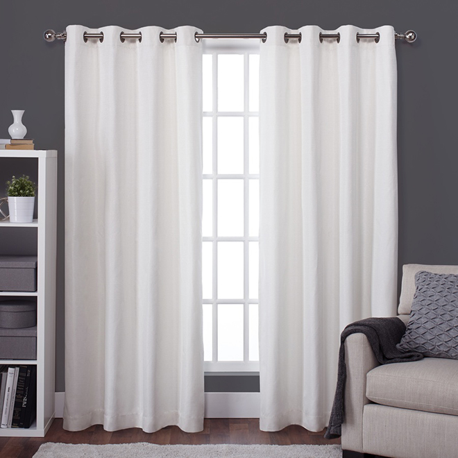 Raw Silk Blackout Thermal Curtain Panel - 54-in x 84-in - Off White