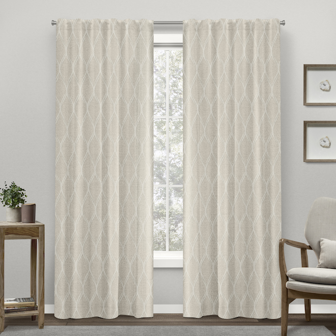 Transitional Single Curtain - Polyester 84-in x 52-in Linen