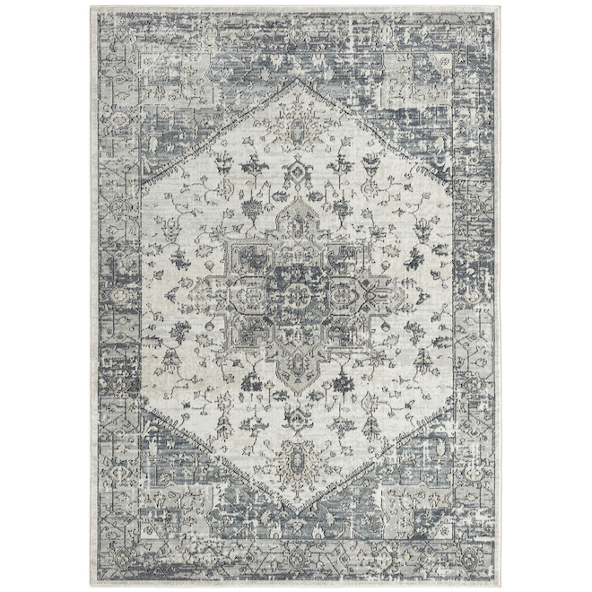 Tapis Traditionnel Style Selections coton gris 5 pi 2 x 7 pi 2