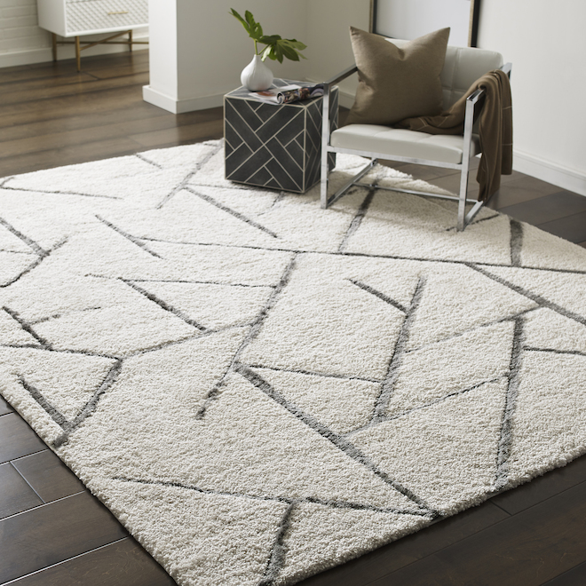 Origin 21 Willa Interior Rug Grey and Cream 5-ft 2 x 7-ft 2 9502A-57-A1 ...