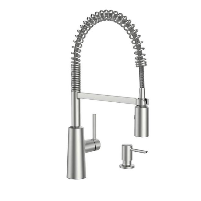 Moen Nori Kitchen Faucet with Soap Dispenser - 1-Handle - Brushed Stainless Steel