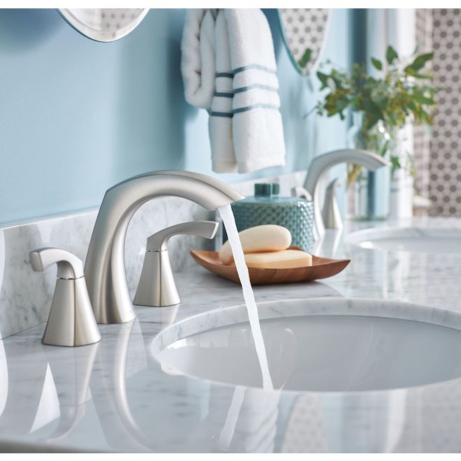Moen Lindor Brushed Nickel 2Handle WaterSense Labeled Bathroom Sink