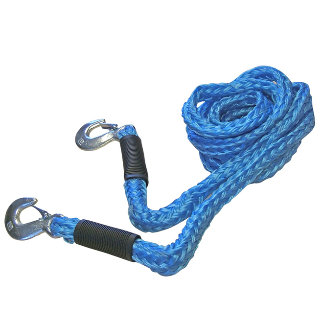 Erickson Blue Tow Rope Safety Snap Hooks Braided Nylon Rope 14ft L x 7/8in W 59102