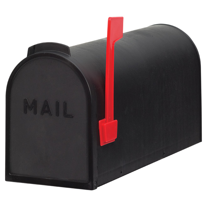 Boîte aux lettres Pro-DF pour bordure de rue, plastique noir, protégé contre les rayons UV