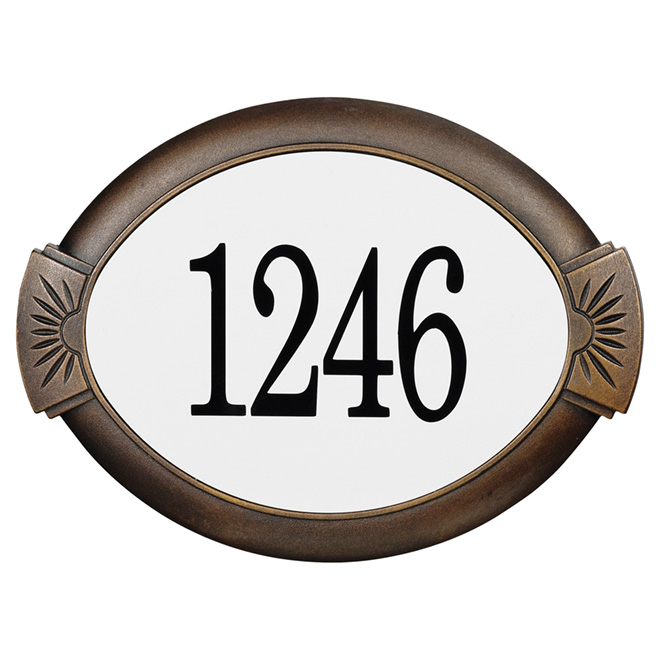 Pro-DF Address Plate - 14-in x 10-in x 3/4-in - Aluminum - Antique Bronze