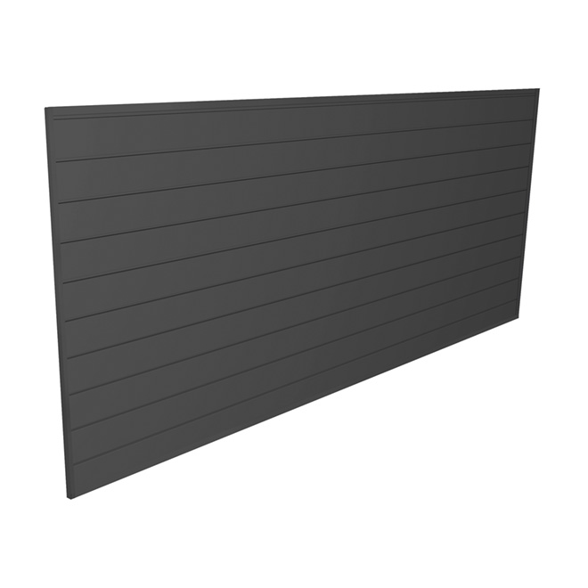 Proslat PVC Storage Slat Wall 4-ft x 8-ft x 0.6-in - Charcoal