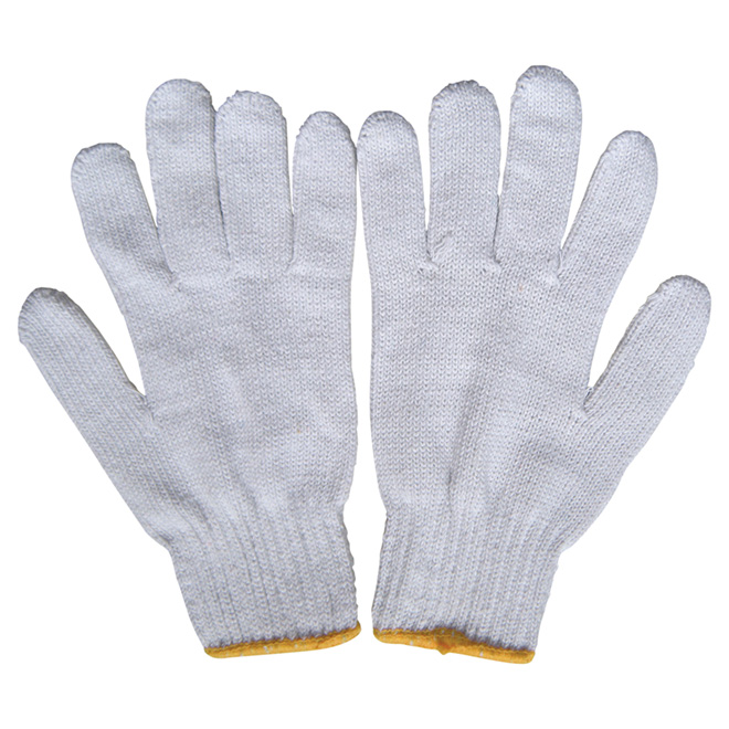 Gants de travail en polyester pour homme Industrium, taille G, blancs, résistants à l'abrasion, 12 par paquet