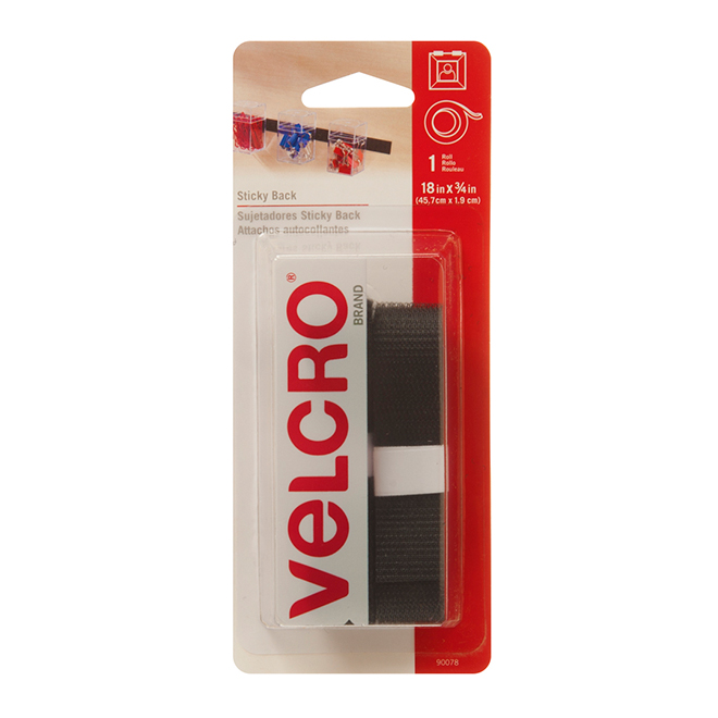 VELCRO® Brand Reusable Straps - 1/2 x 8 - Black - 50PK 90924