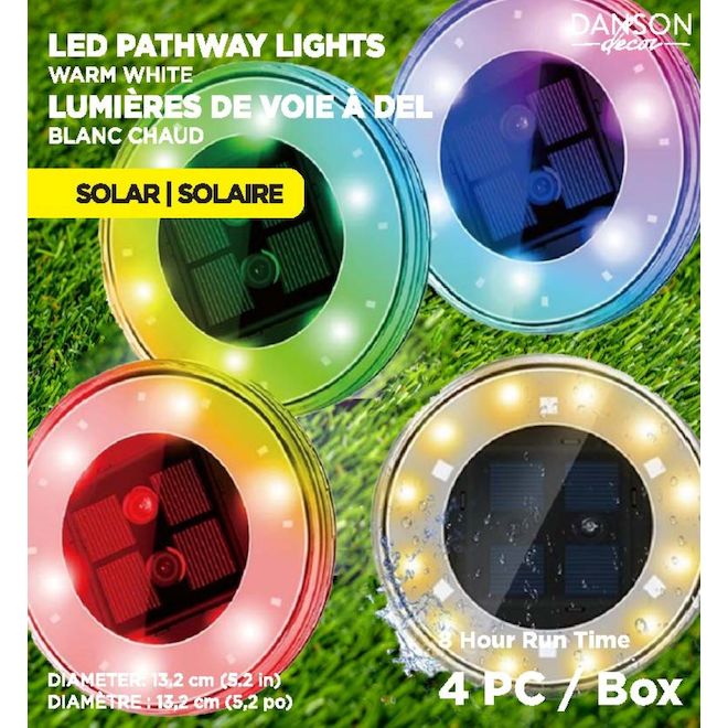 Danson Decor Warm White Solar Led Pathway Lights of 5.2-in - Box of 4 ...