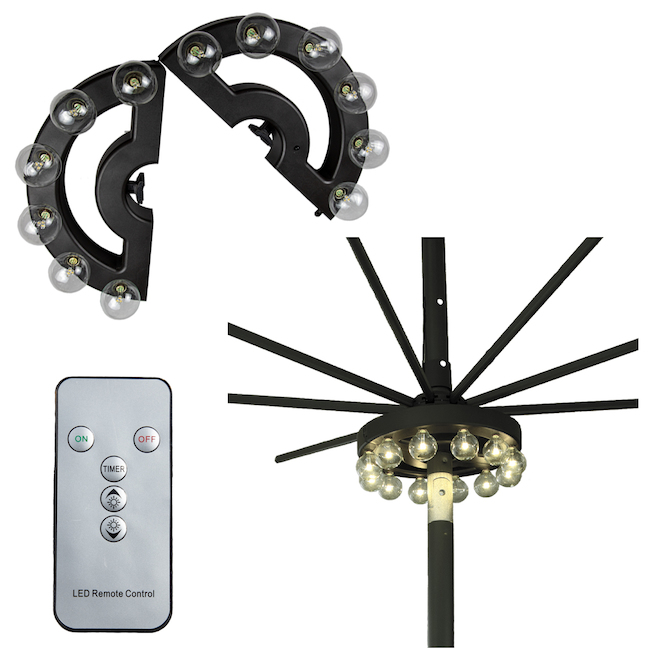 Harbor Breeze LED Warm White Pole Mounted Umbrella Lights JLW57425FOB