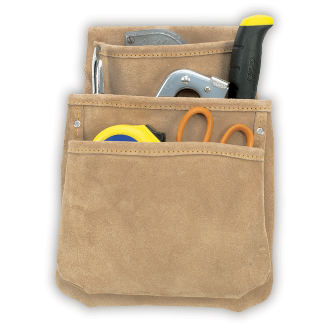 Kuny's Tool Pouch - Split Leather - 3 Pockets - Tan