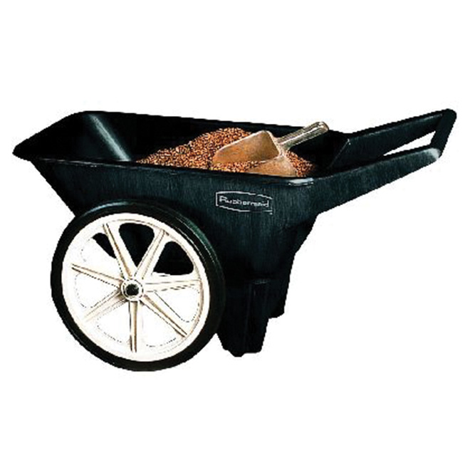 RUBBERMAID Yard Cart Big Wheel 3.5 cu. ft. Capacity Black