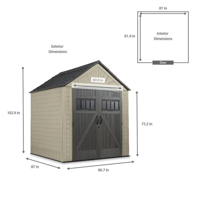 Rubbermaid Roughneck 7 x 7-ft Tan and Brown Resin Garden Shed 2035893 ...