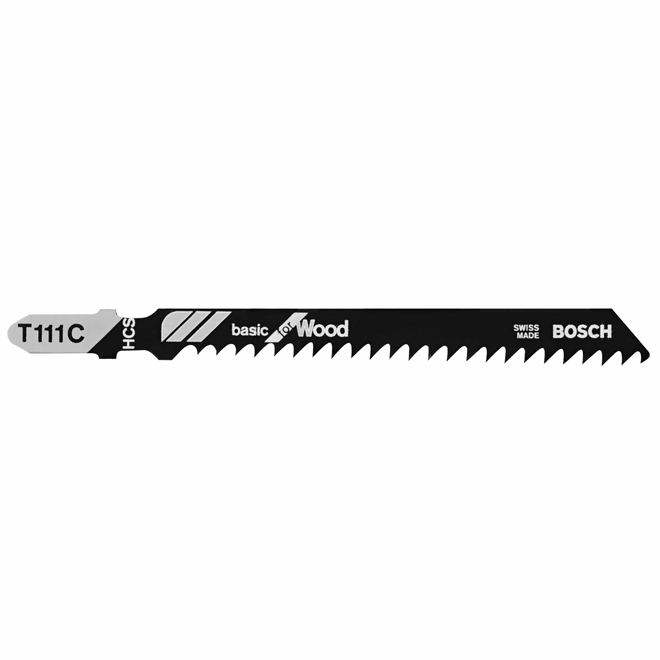 Bosch T-Shank Jigsaw Blade for Wood - 4-in L x 3/64-in T - 8-TPI - High Carbon Steel - 5 Per Pack