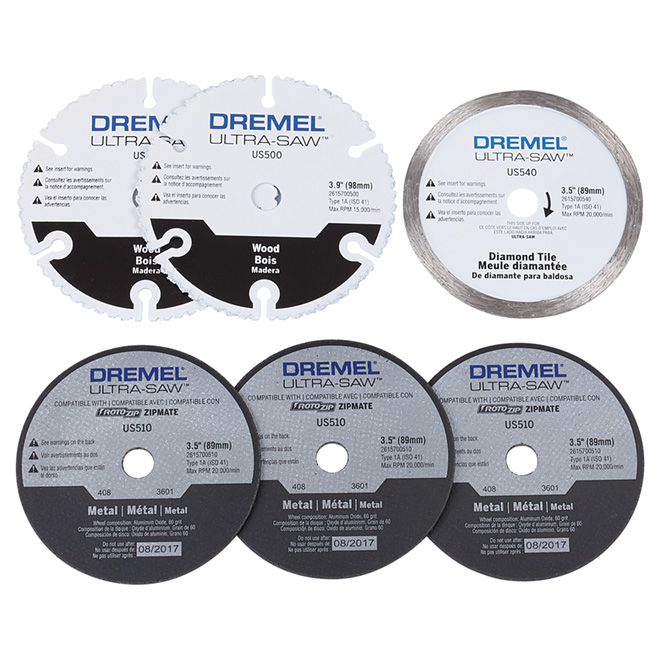 Dremel Ultra-Saw Cut-Off Wheel 6-Piece Set Assorted Sizes Aluminum  Oxide US700 Réno-Dépôt