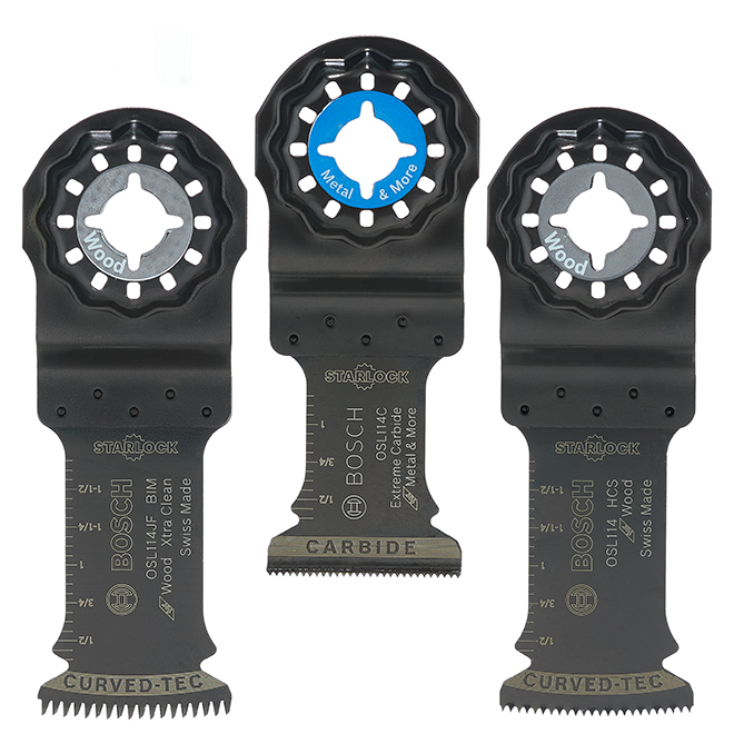 Bosch Starlock Oscillating Multi-Tool Accessory Blades Black Set of  1/4-in W OSL003VP Réno-Dépôt
