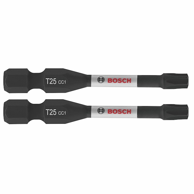 Bosch Impact Driver 2-in T25 Steel Bits - 2 Pieces - Hex Shank ITDT25202