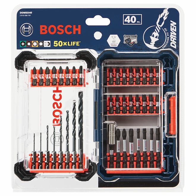 Bosch Steel Impact Driver Bits - 40-Pieces Set - Case DDMSD40 | Réno-Dépôt