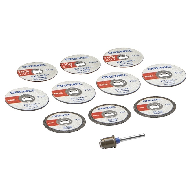 Disque de tronçonnage Dremel EZ Lock, 1 1/2 po dia. x 1/32 po p., queue de  1/8 po, diamant EZ545