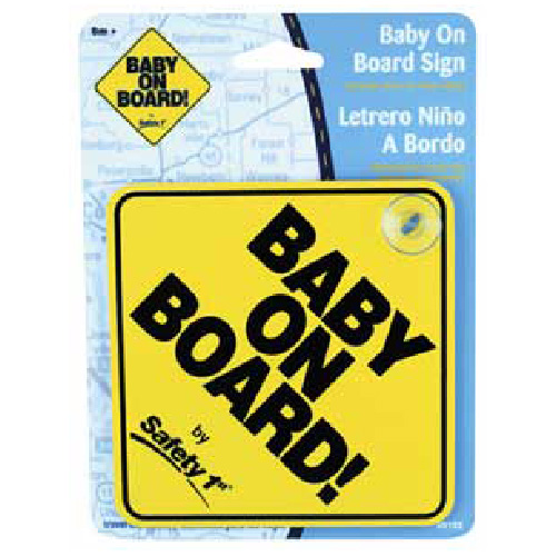 Enseigne « Baby on Board » pour voiture Safety 1st, jaune et noir, à ventouse, 5 po L. x 5 po l.