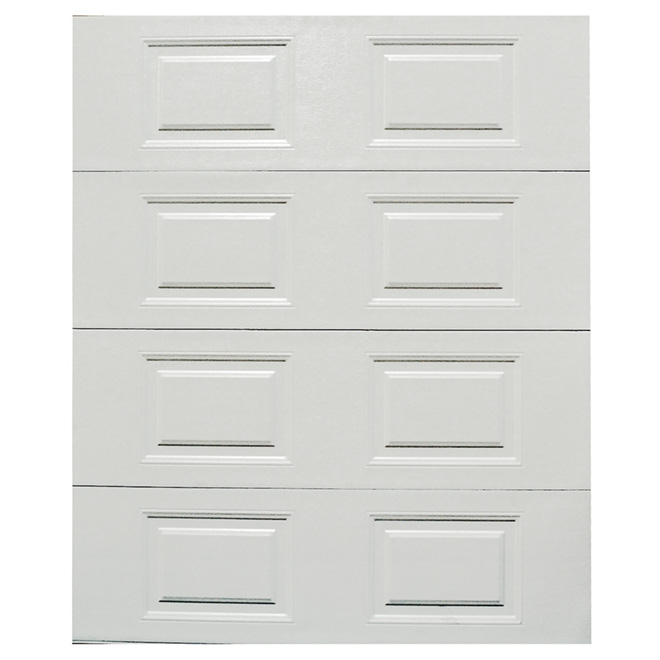 XuFeng Steel Garage Door - White - Deep Embossed Panel - Steel Painted - 6-ft H x 5-ft W