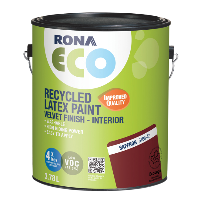 RONA ECO Recycled Interior Paint Latex 3.78 L Velvet Finish