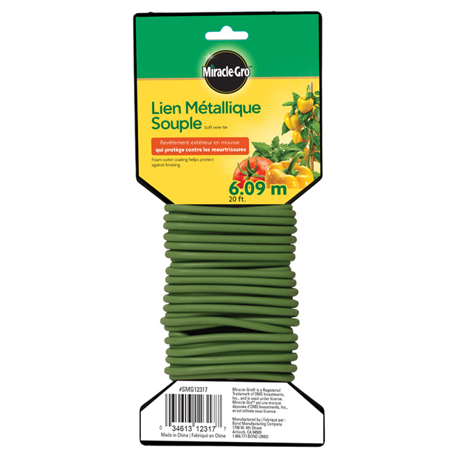 Miracle-Gro Plant Tie - Soft Wire - 20-ft - Green